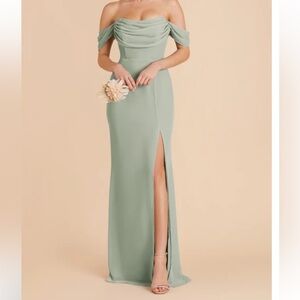 Mira convertible bridesmaid dress, chiffon sage, small *no alterations*